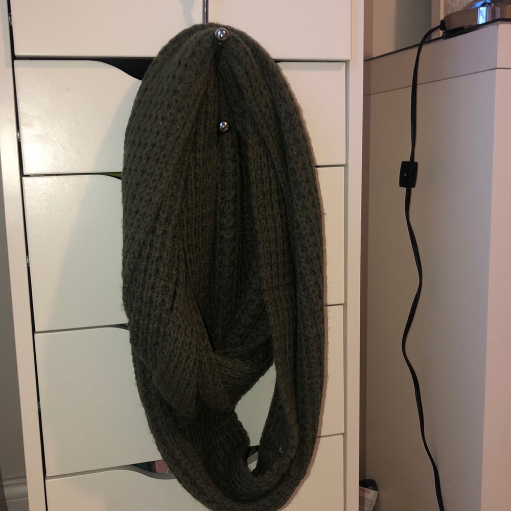 Green Knit Infinity Scarf